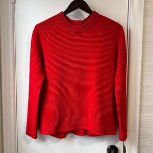 REISS Skye Back Zip Detailed Sweater Red